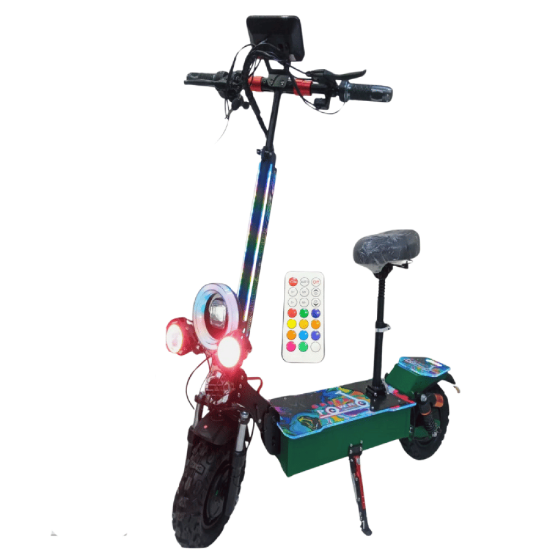 صورة سكوتر T06 اثنين دنمو 4000 واط – تصميم رياضي مع إضاءة قابلة للتخصيص